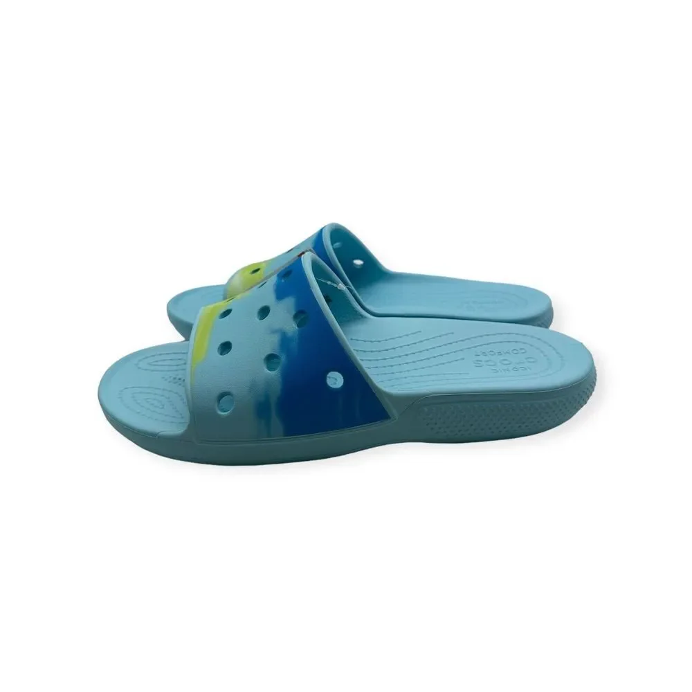 Crocs Ombre Slides Sandals Slipper Artic Blue Green Unisex Men's‎ Size 12 NWT